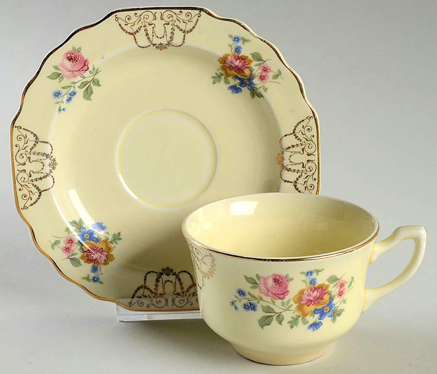 GEO368 Canarytone Flat Cup & Saucer Set by WS George-1