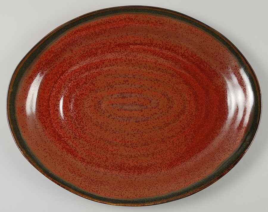 Stoneage Cinnamon 15" Oval Serving Platter by Gourmet Expressions-1