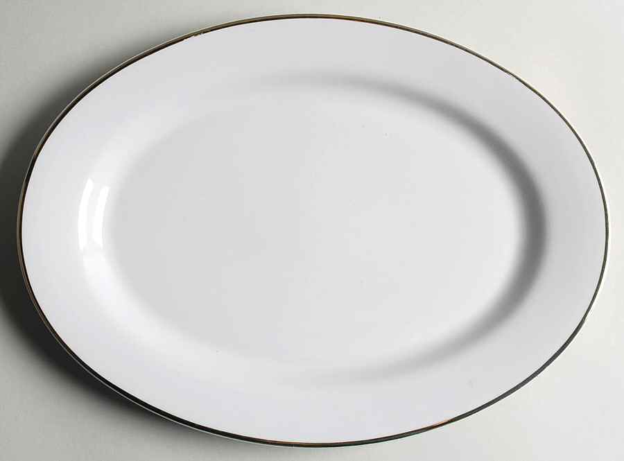 Gold Band 14" Oval Serving Platter by Gibson Designs-1