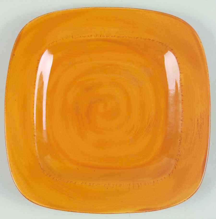 Shades Mustard (Mix N Match) Square Salad Plate by Gibson Designs-1