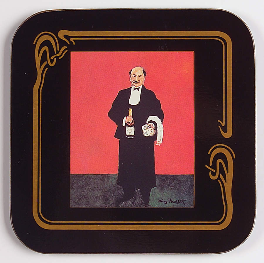 Les Chefs&Les Garcons De La Belle Epoque Square Corkback Coaster by Guy Buffet-1