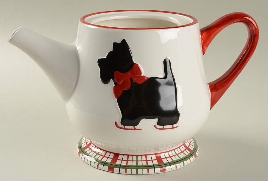 Scottie Plaid Teapot No Lid by Global Design Connections-1