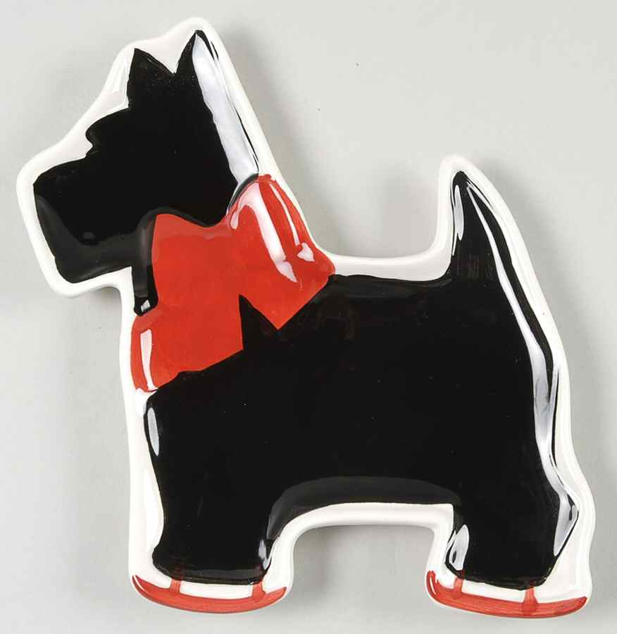 Scottie Plaid Figural Salad/Dessert Plate by Global Design Connections-1