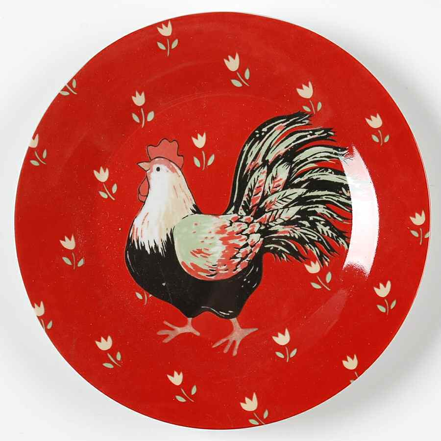 Country Rooster Salad Plate by Gibson Designs-1