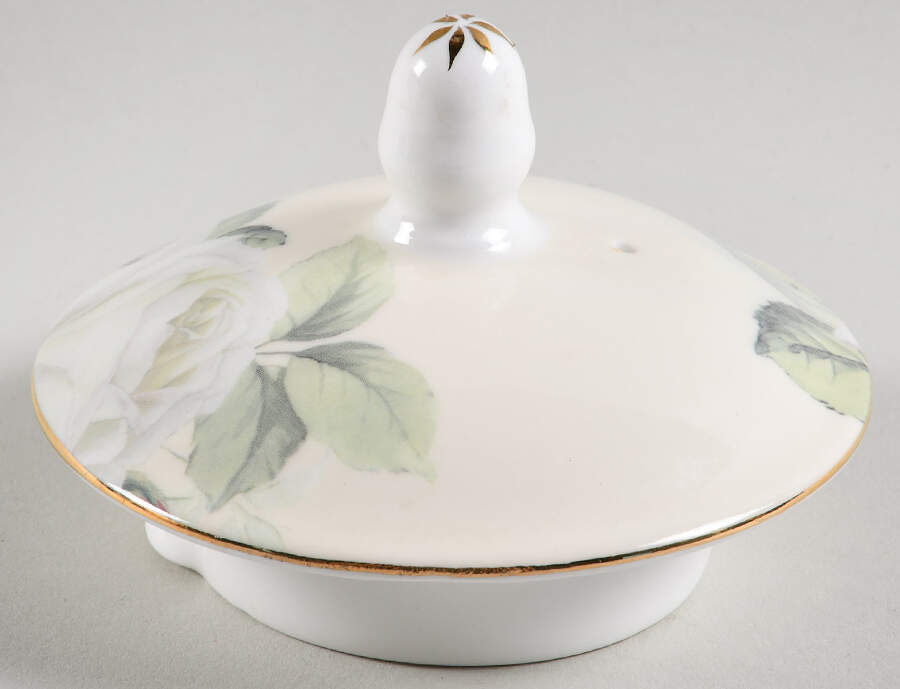 Iceberg White Rose Lid for Tea/Coffee Pot by Gracie Bone China-1