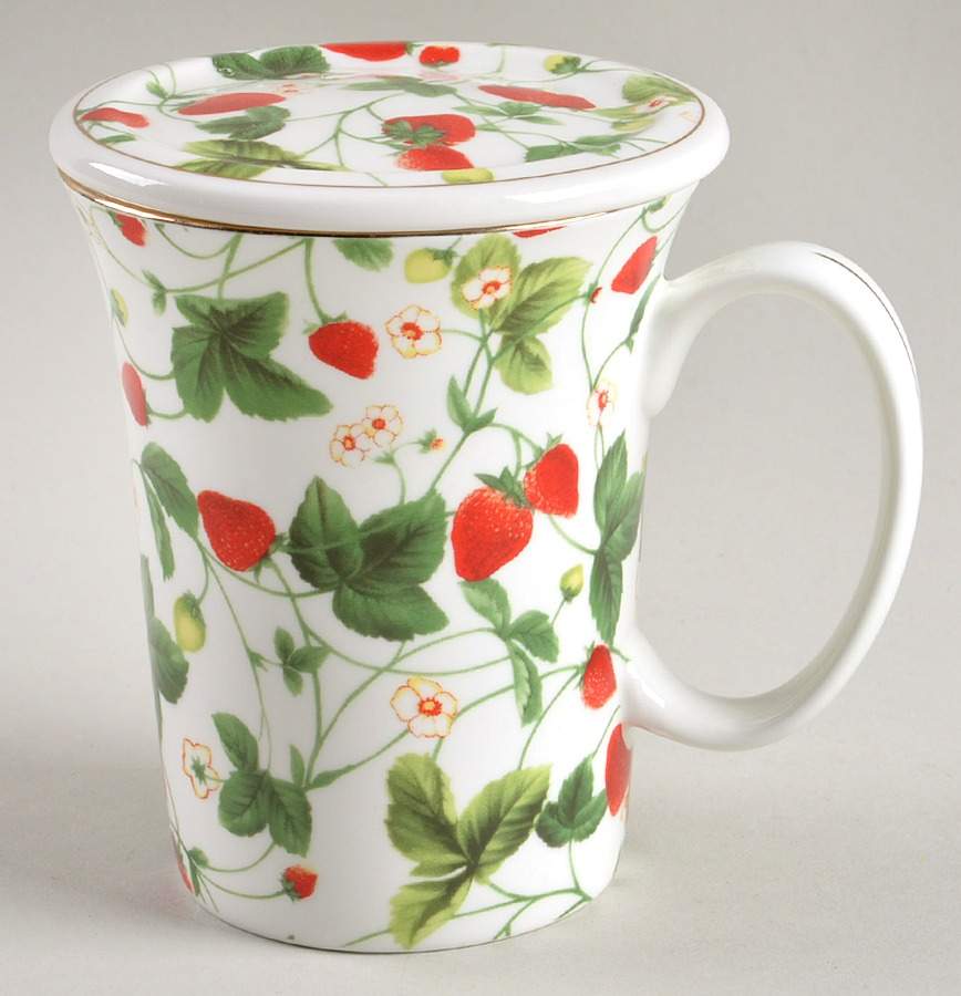 Strawberry Mug & Lid by Gracie Bone China-1