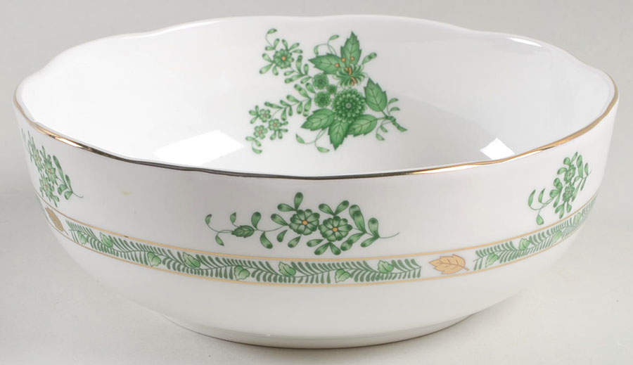 Green Gracie Fruit/Dessert (Sauce) Bowl by Gracie Bone China-1