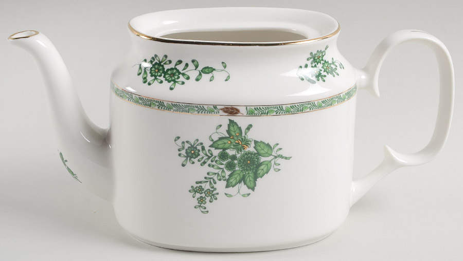 Green Gracie Teapot No Lid by Gracie Bone China-1
