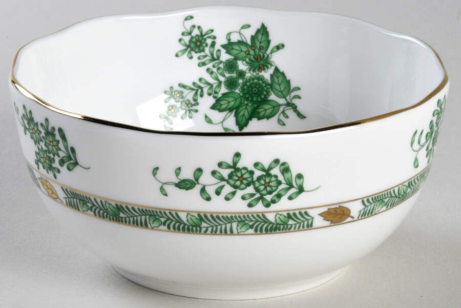 Green Gracie Fruit/Dessert (Sauce) Bowl by Gracie Bone China-1