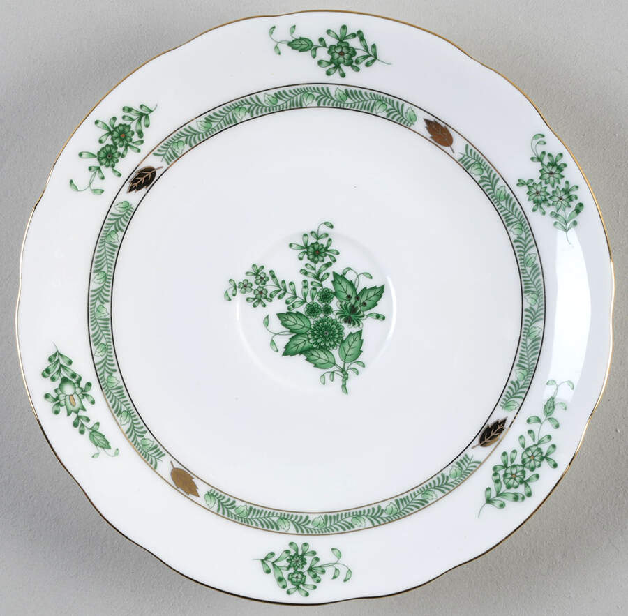 Green Gracie Saucer for Flat Cup by Gracie Bone China-1