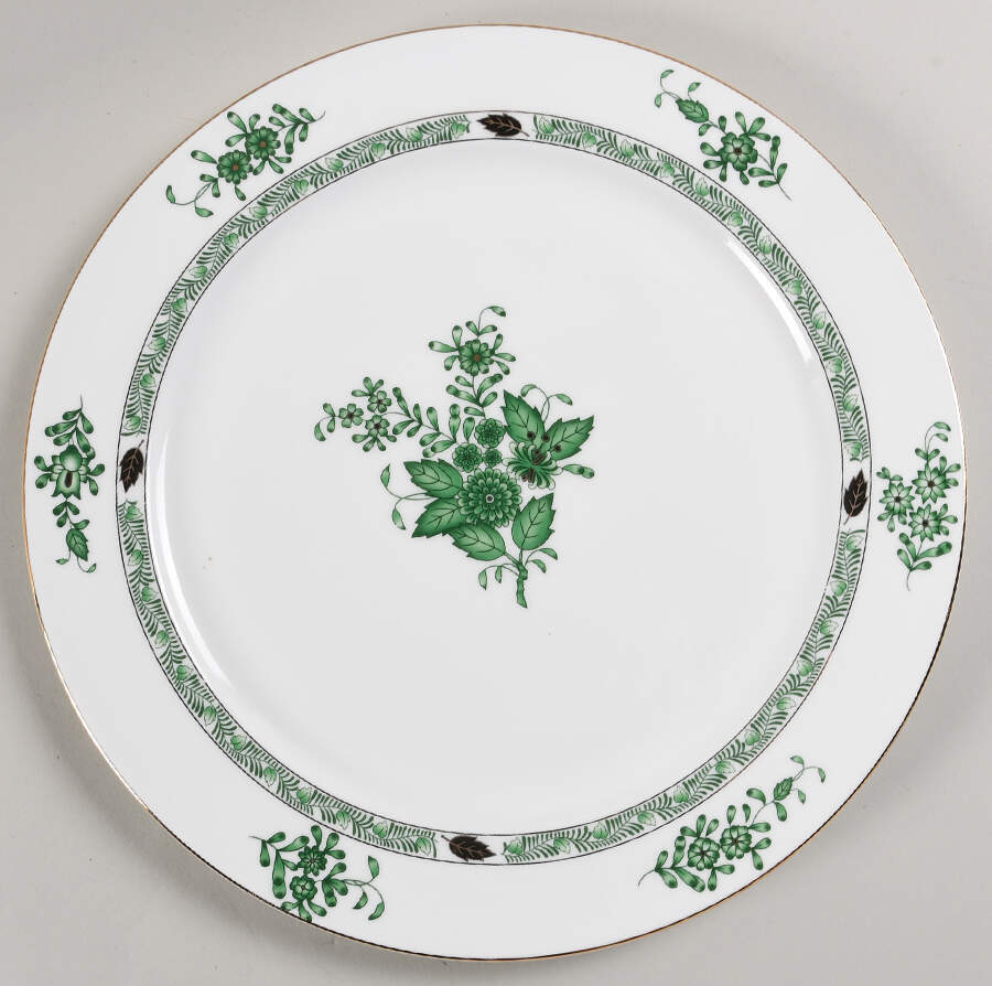 Green Gracie 12" Chop Plate (Round Platter) by Gracie Bone China-1