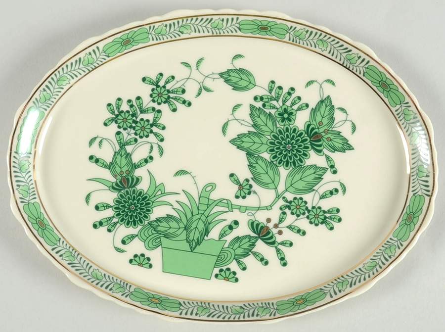 Green Gracie Tray for (10 Piece) Child's Tea Set by Gracie Bone China-1