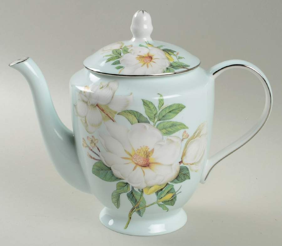 Magnolia Tea/Coffee Pot & Lid by Gracie Bone China-1