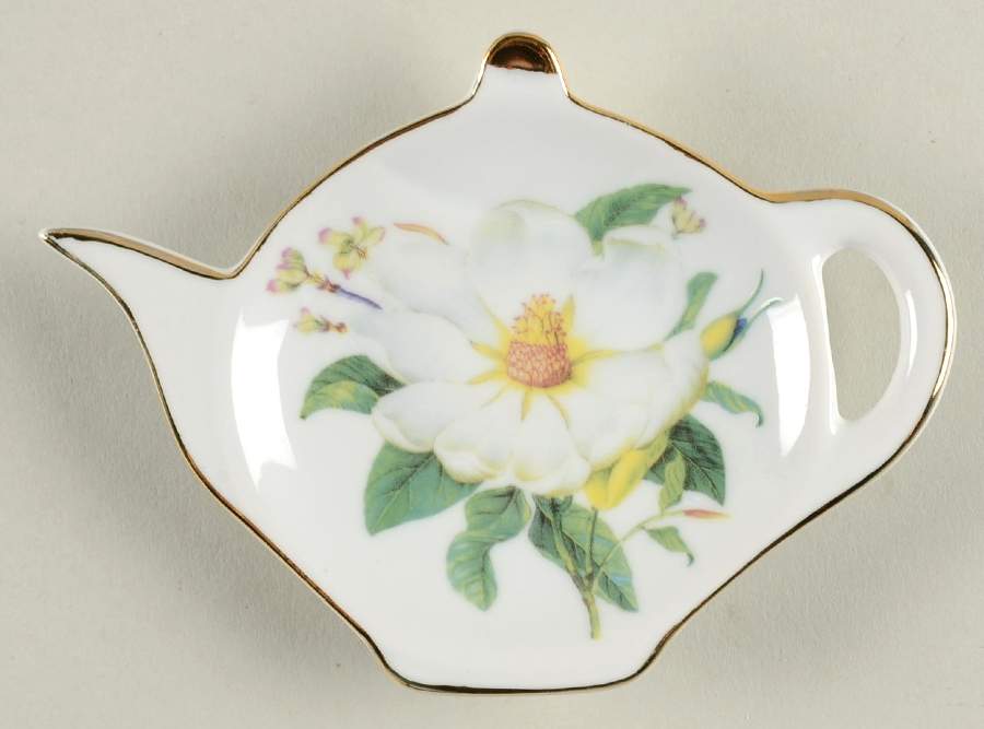 Magnolia Tea Bag Holder by Gracie Bone China-1