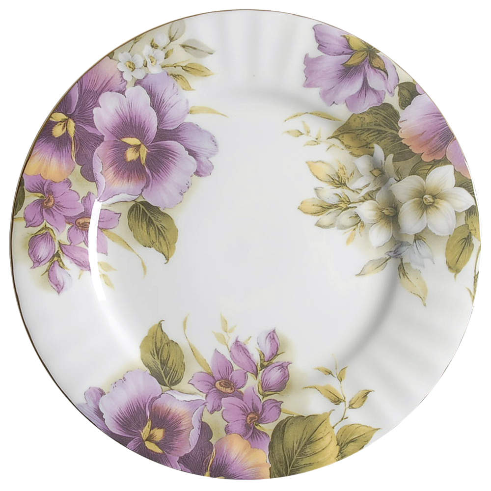 Pansy Salad/Dessert Plate by Gracie Bone China-1