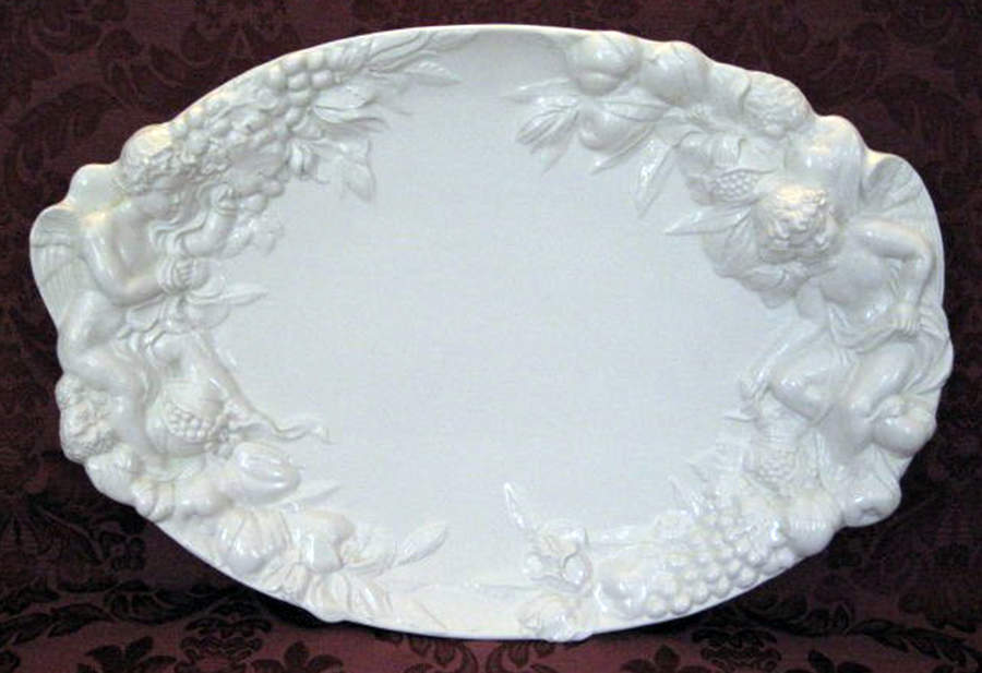 Cherub 20" Oval Serving Platter by Gumps-1