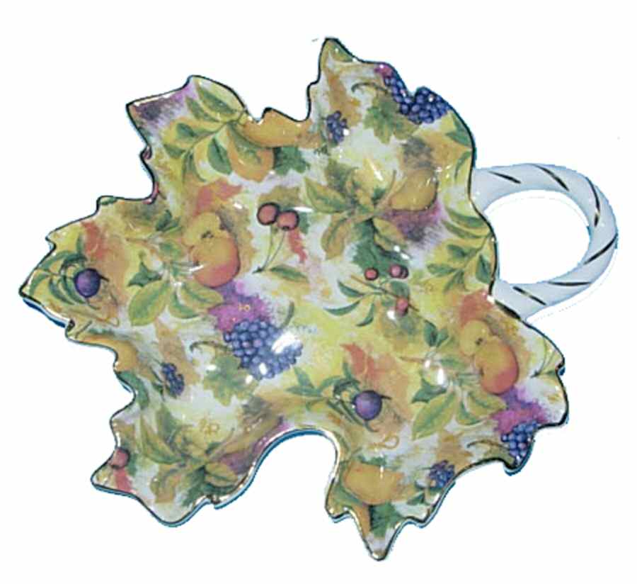 Chintz Fruit 7" Leaf Dish by Godinger-1