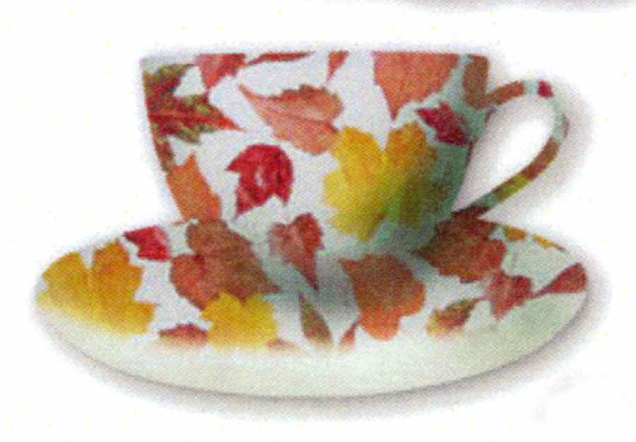 Chintz Leaves Flat Cup & Saucer Set by Godinger-1