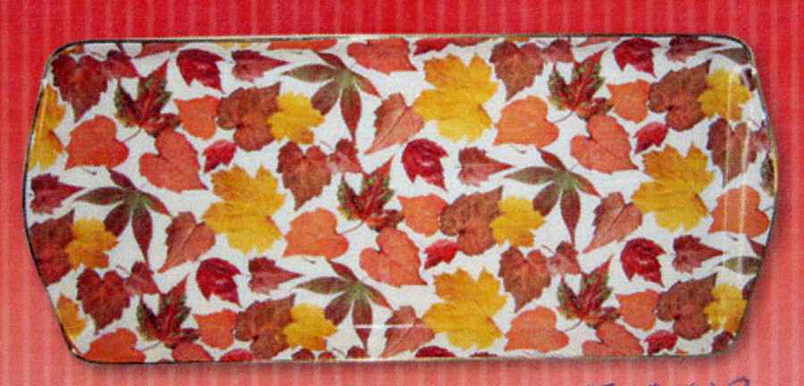 Chintz Leaves 13" Rectangular Tray by Godinger-1