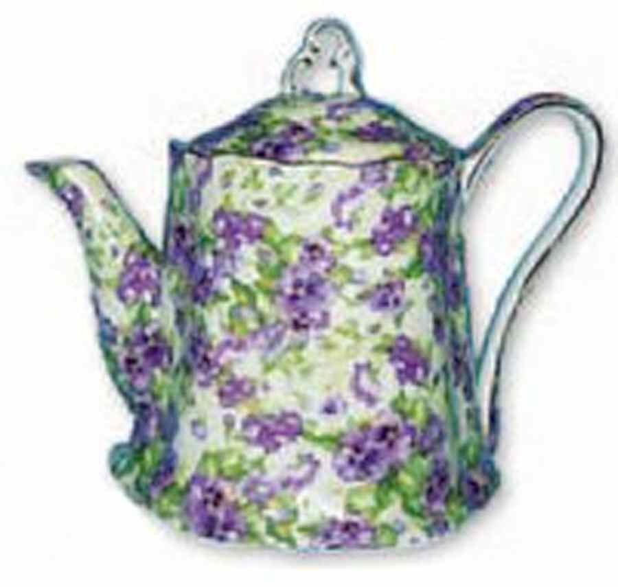 Chintz Pansy Teapot & Lid by Godinger-1