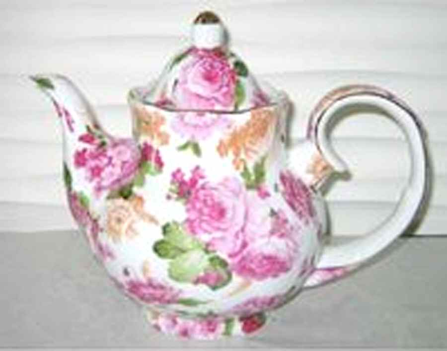 Chintz Peonies Teapot & Lid by Godinger-1