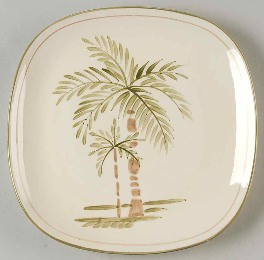 Palm Court Square Salad/Dessert Plate by Gibson Designs-1