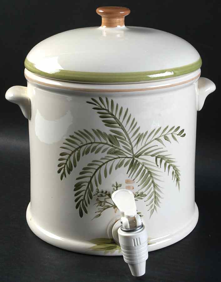 Palm Court Beverage Crock & Lid by Gibson Designs-1