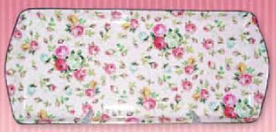 Chintz Pink 13" Rectangular Tray by Godinger-1