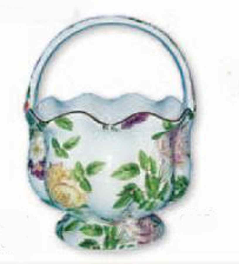 Chintz White 6" Handled Basket by Godinger-1
