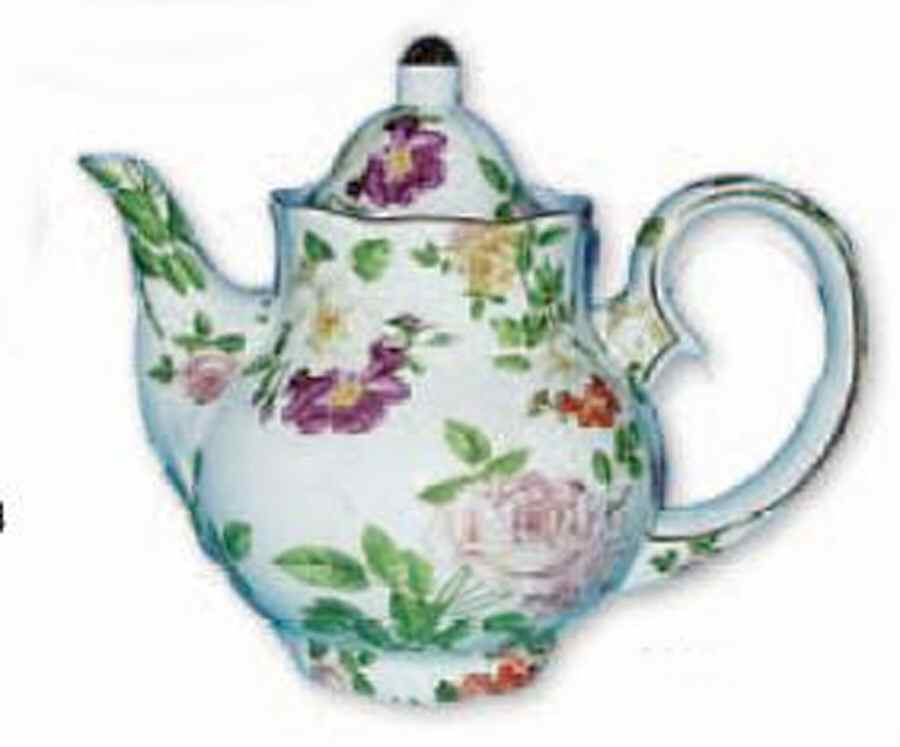 Chintz White Teapot & Lid by Godinger-1