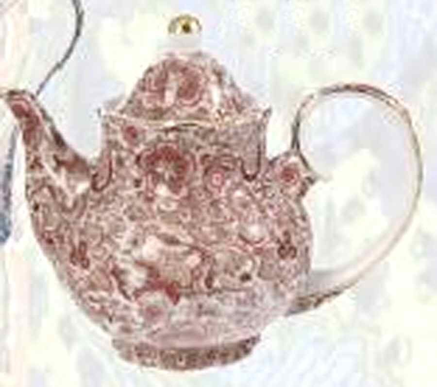 Paisley Red Teapot & Lid by Godinger-1