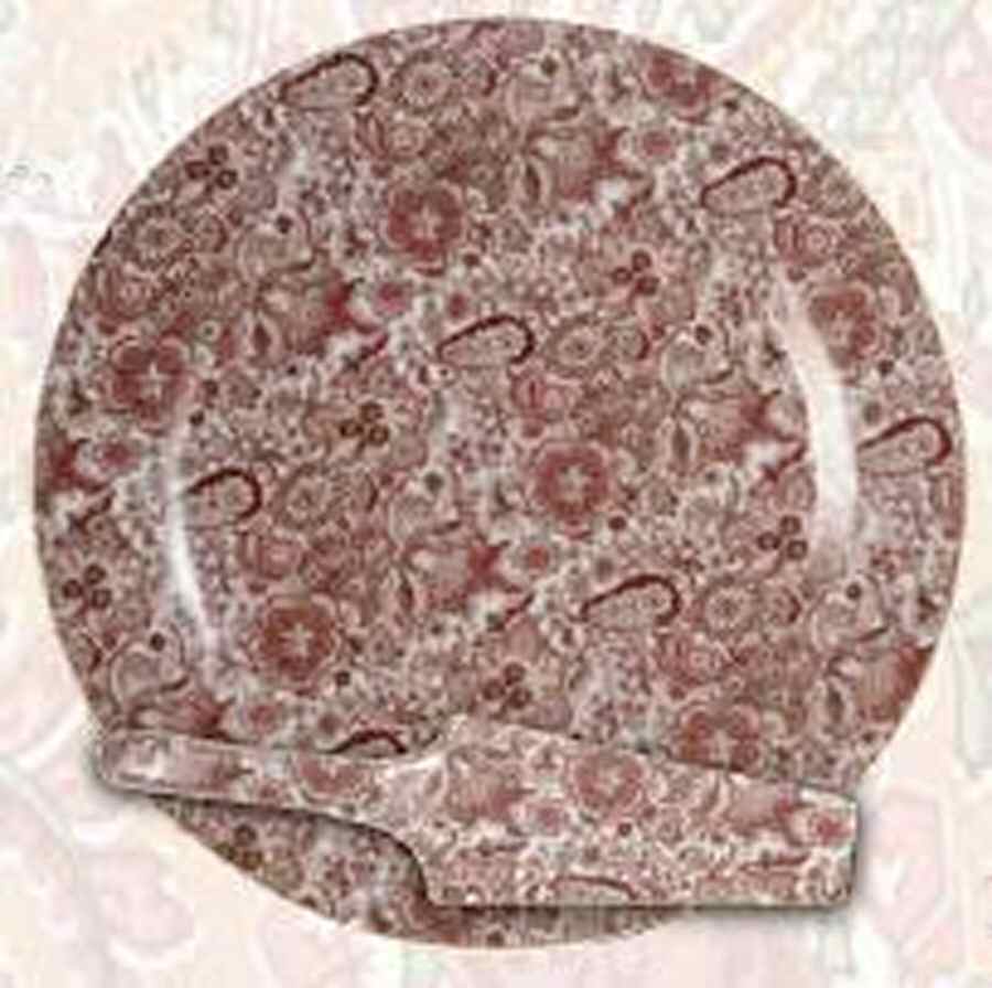 Paisley Red Cake Plate and Server (Boxed Set) by Godinger-1