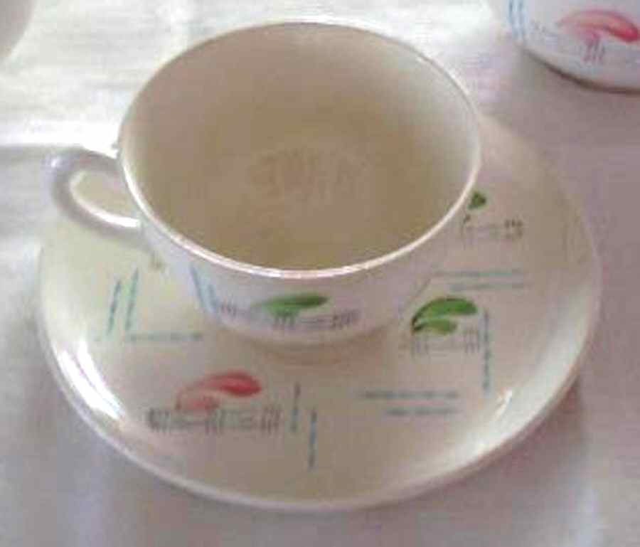 Fantaisie Flat Cup & Saucer Set by Faiencerie De Gien-1
