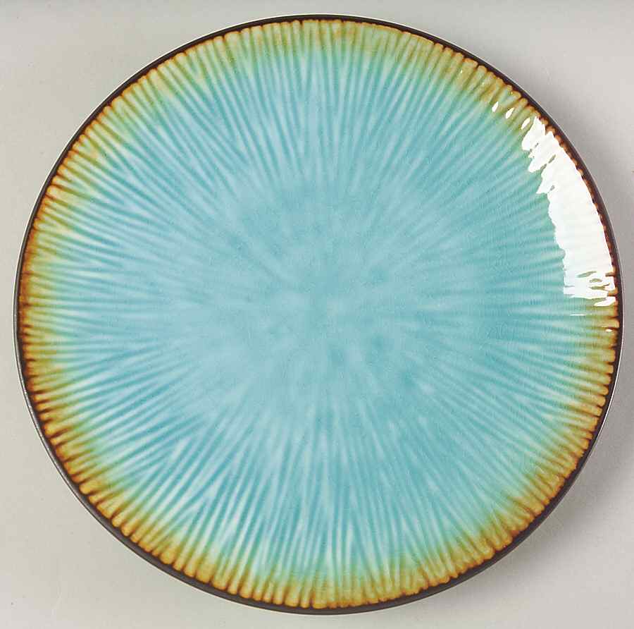 Callisto Turquoise & Black Dessert/Pie Plate by Gibson Designs-1