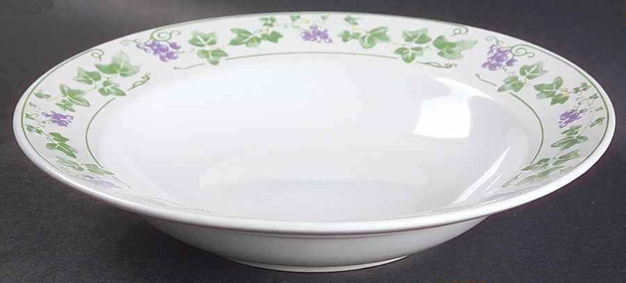 Garden Ivy Large Rim Soup Bowl by Gibson Designs-1
