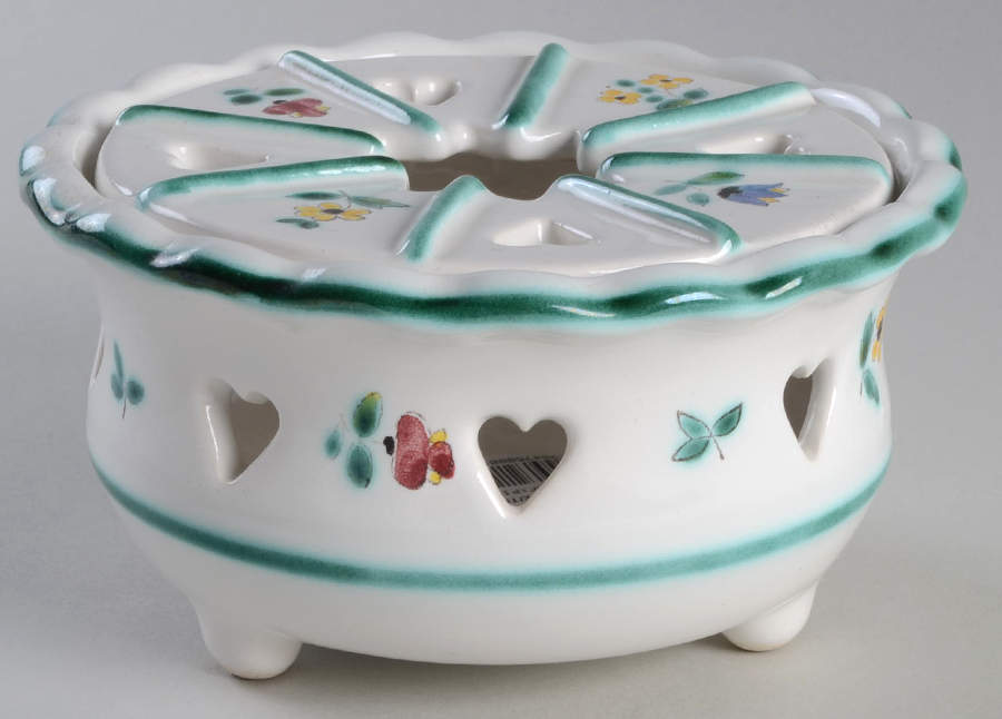 Scattered Blooms Accessories Green 2 Piece Warmer Stand by Gmundner Austria-1