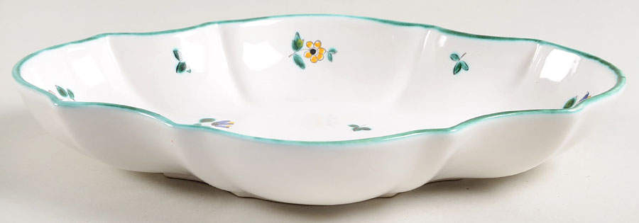 Scattered Blooms Accessories Green 10" Shell Shaped Dish by Gmundner Austria-1