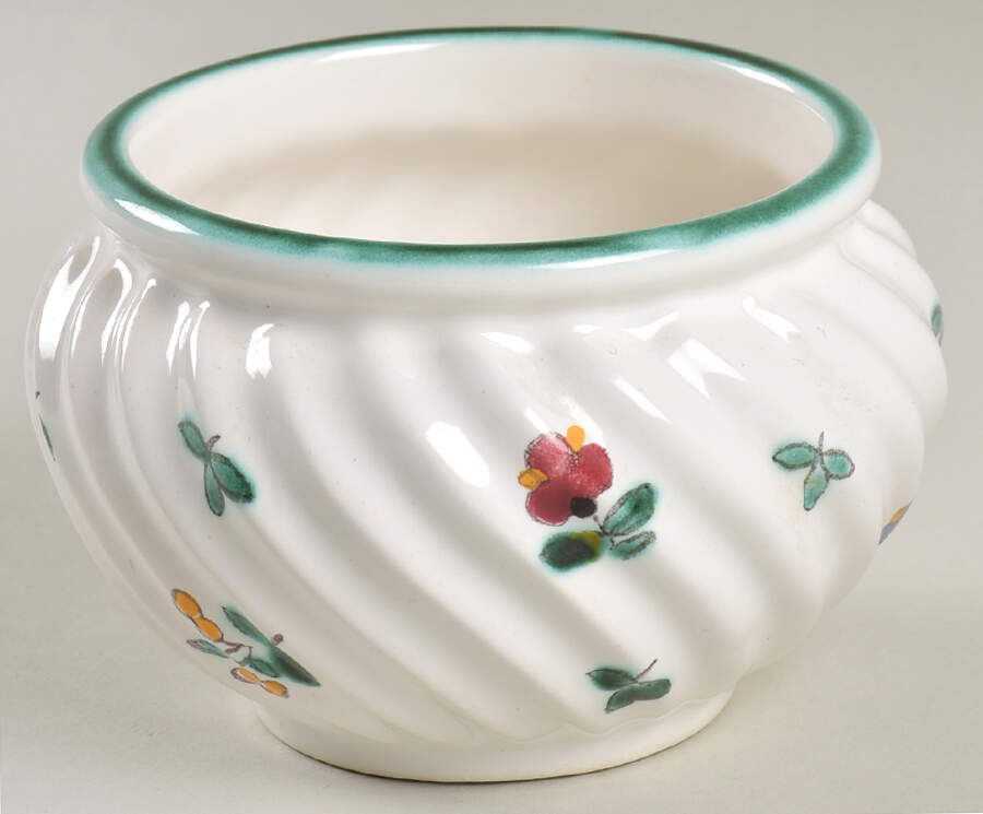 Scattered Blooms Accessories Green Sugar Bowl No Lid by Gmundner Austria-1