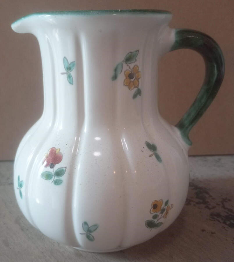 Scattered Blooms Green (Baroque) 14 Oz Milk Jug by Gmundner Austria-1