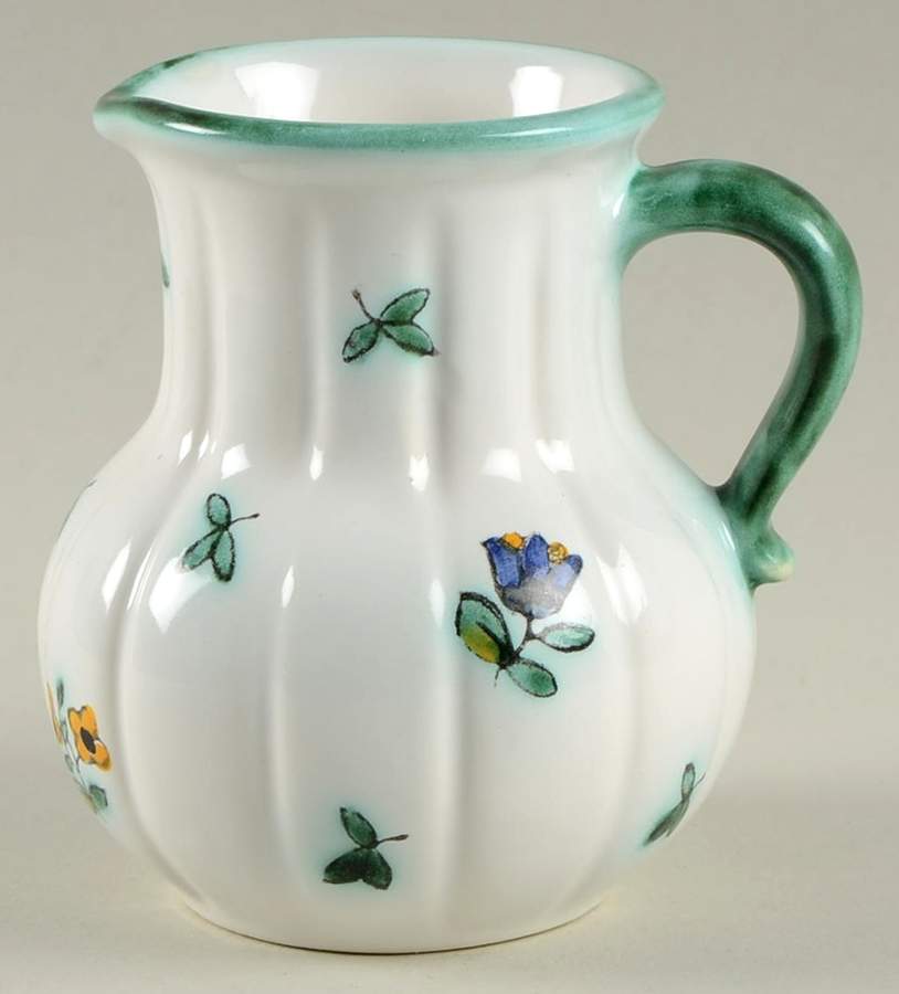 Scattered Blooms Green (Baroque) Creamer by Gmundner Austria-1
