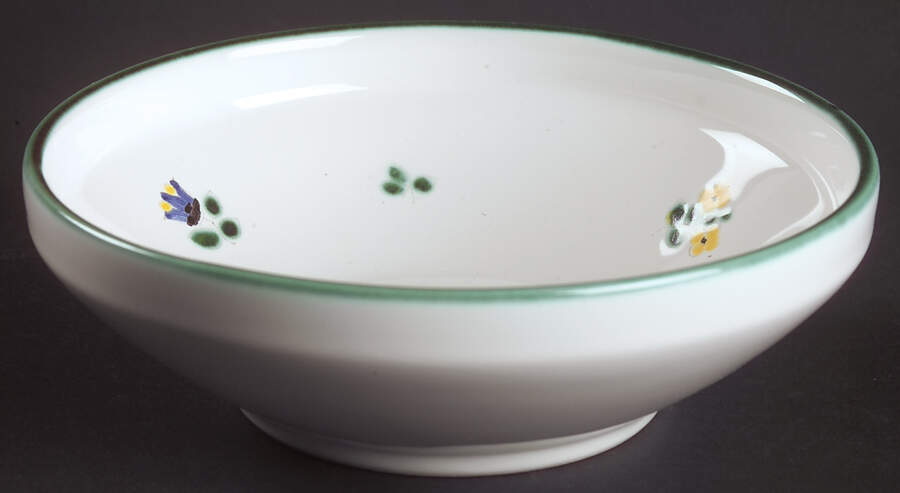 Scattered Blooms Green (Rim, Smooth) Coupe Cereal Bowl by Gmundner Austria-1