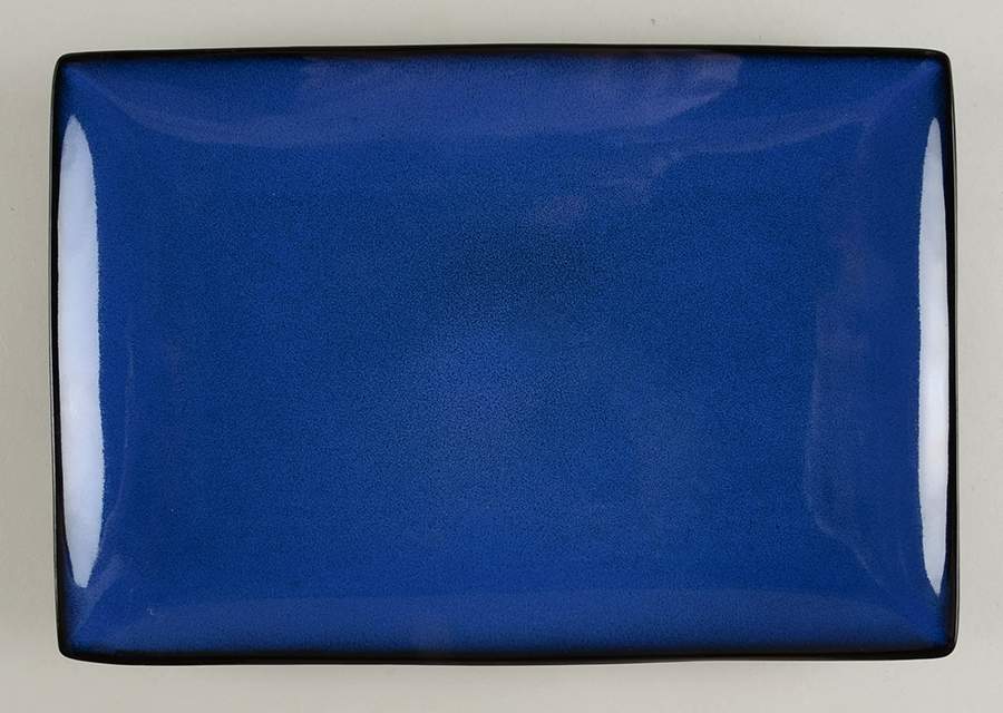 Soho Lounge Blue 12" Rectangular Serving Platter by Gibson Designs-1
