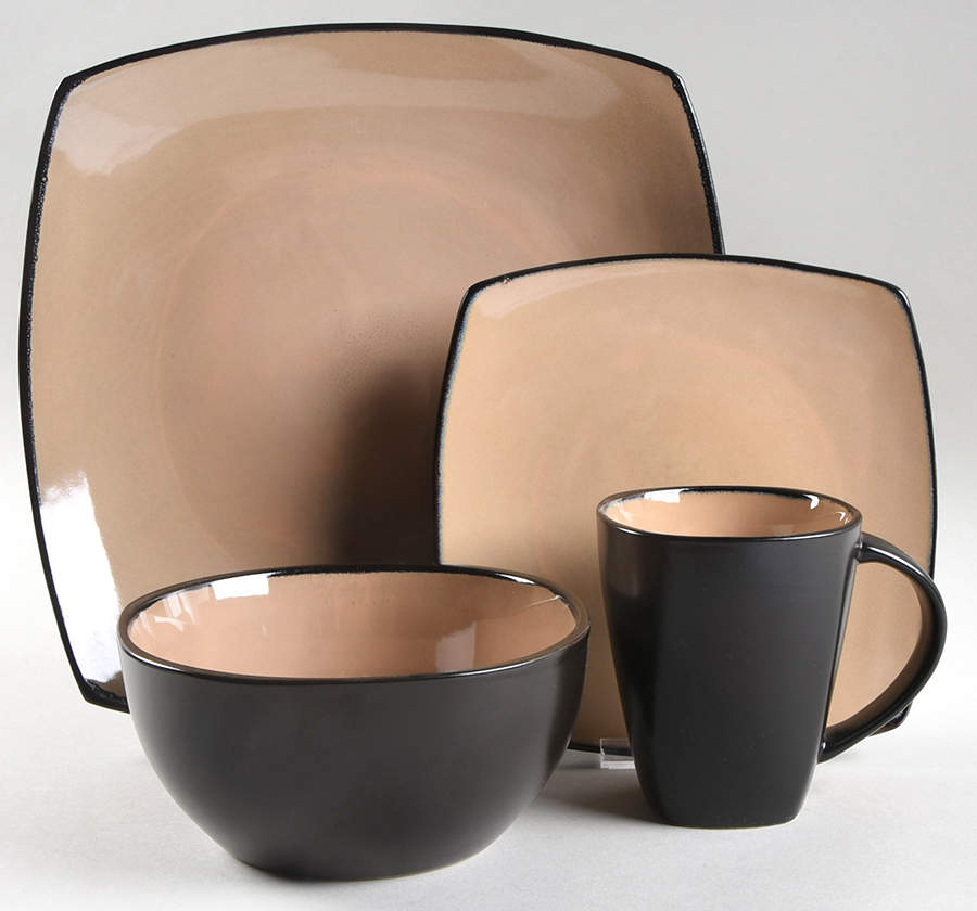 Soho Lounge Taupe 4 Piece Place Setting by Gibson Designs-1