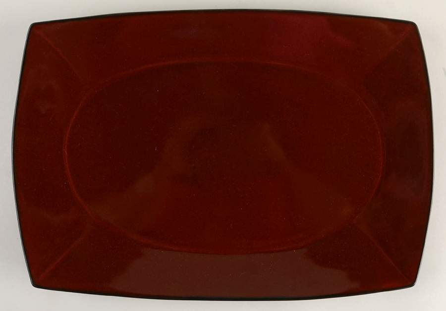 Soho Lounge Red 15" Rectangular Serving Platter by Gibson Designs-1