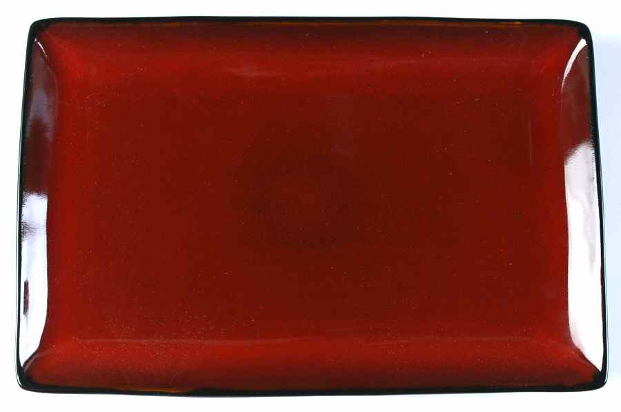 Soho Lounge Red 14" Rectangular Serving Platter by Gibson Designs-1