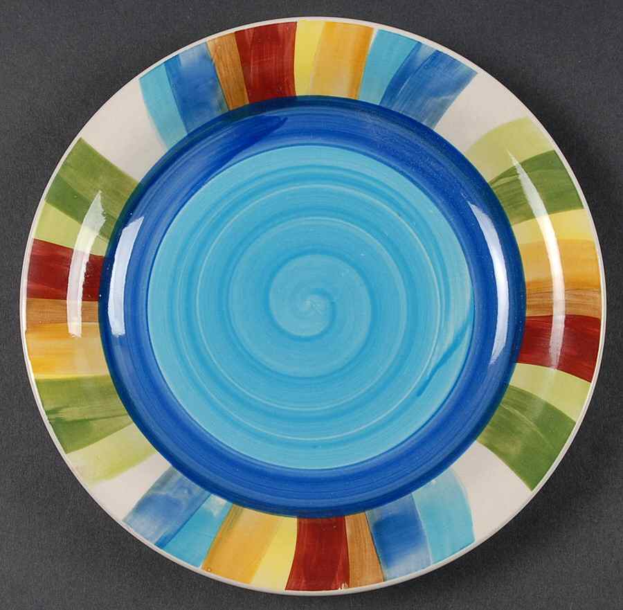 Carmelita Stripes Salad Plate by Gibson Designs-1