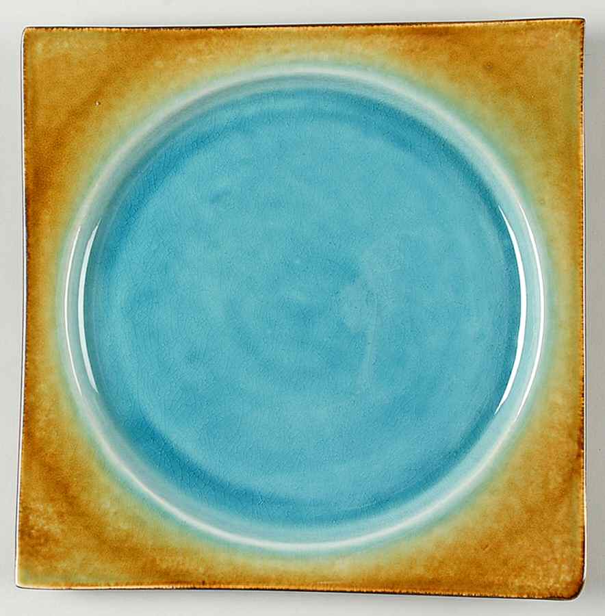 Earth Retreat Turquoise (Square) Dinner Plate by Gibson Designs-1