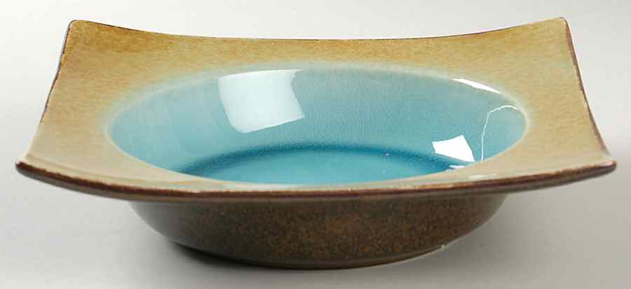 Earth Retreat Turquoise (Square) Soup/Cereal Bowl by Gibson Designs-1