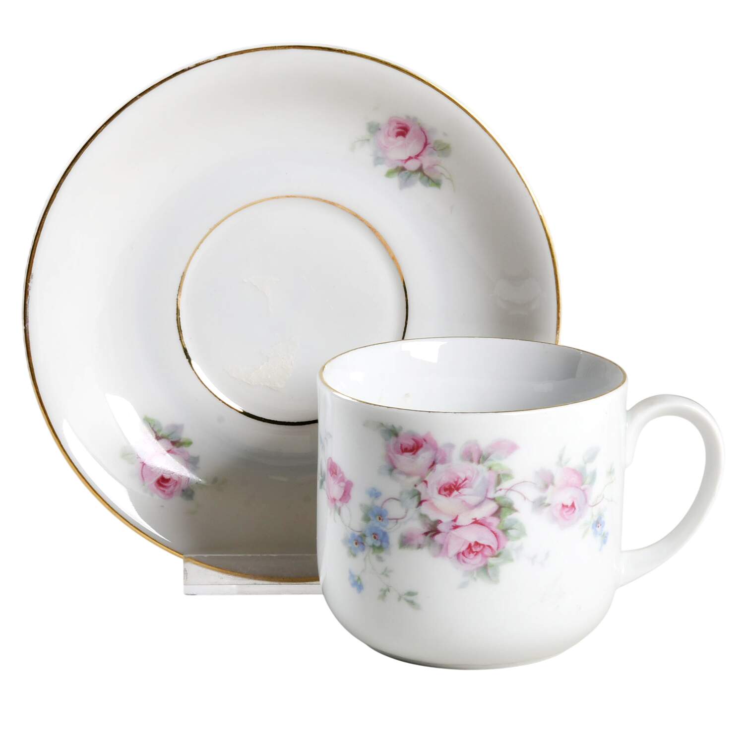 Roman V Flat Cup & Saucer Set by Germany-1