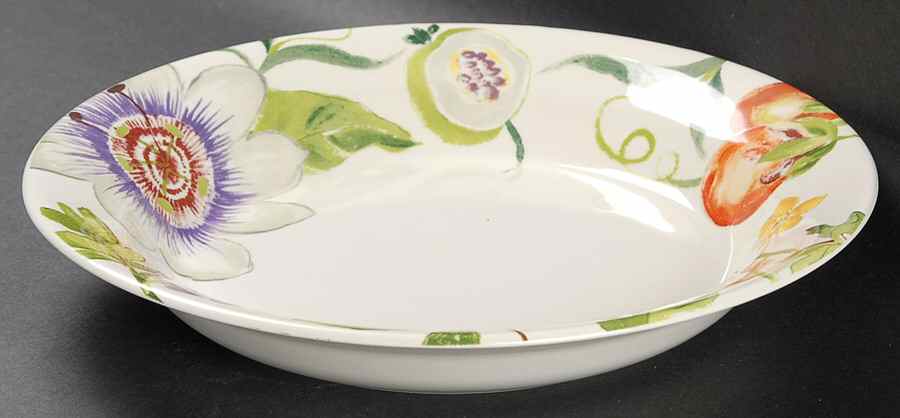 Passiflore Large Rim Soup Bowl by Faiencerie De Gien-1